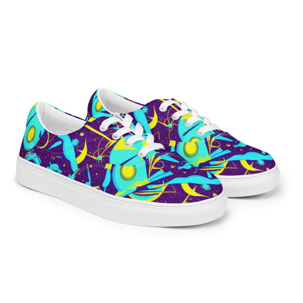 Azure Odyssey on Men's Lace-Up Canvas Shoes — Right Front