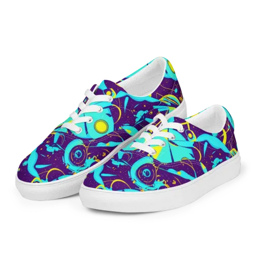 Azure Odyssey on a Men's Lace-Up Canvas Shoes