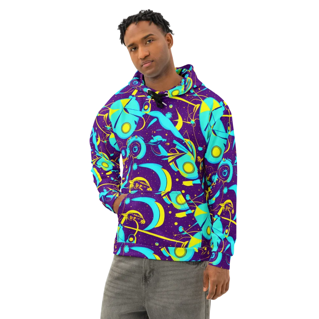 Azure Odyssey on Cotton Hoodie — Left Front