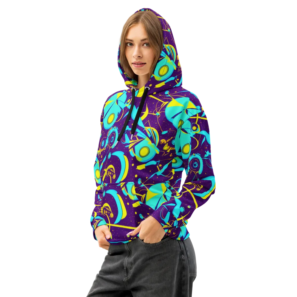 Azure Odyssey on Cotton Hoodie — Left Front