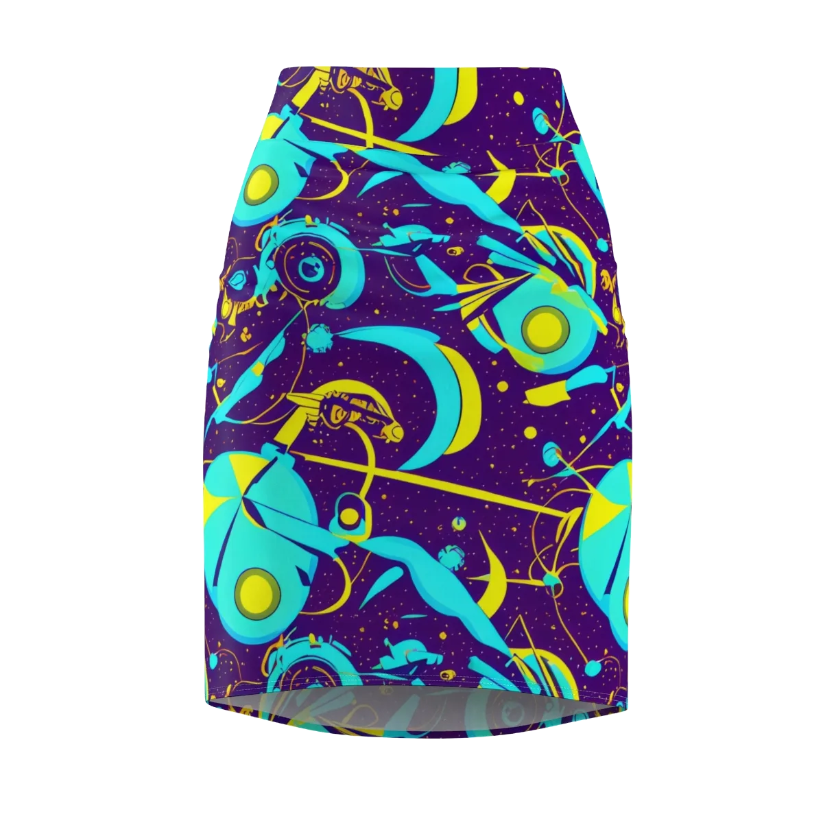 Azure Odyssey on Pencil Skirt — Front
