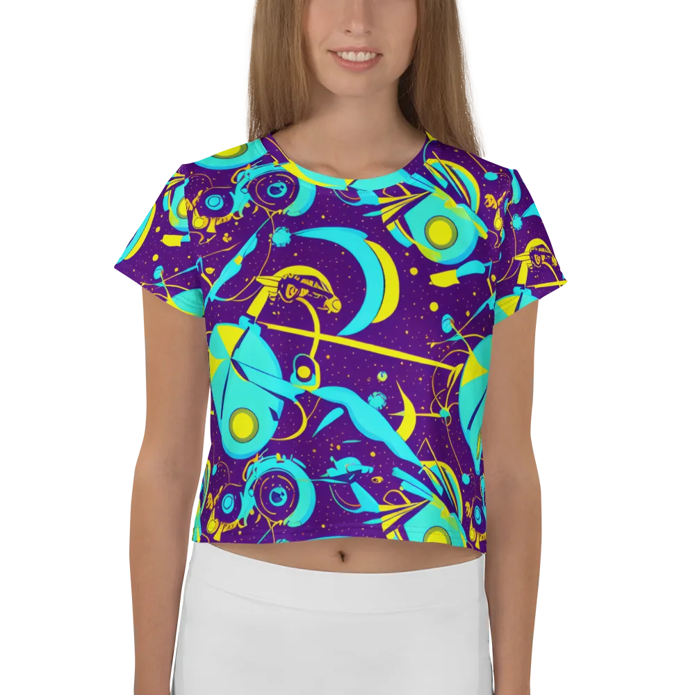 Azure Odyssey on Crop Tee — Front