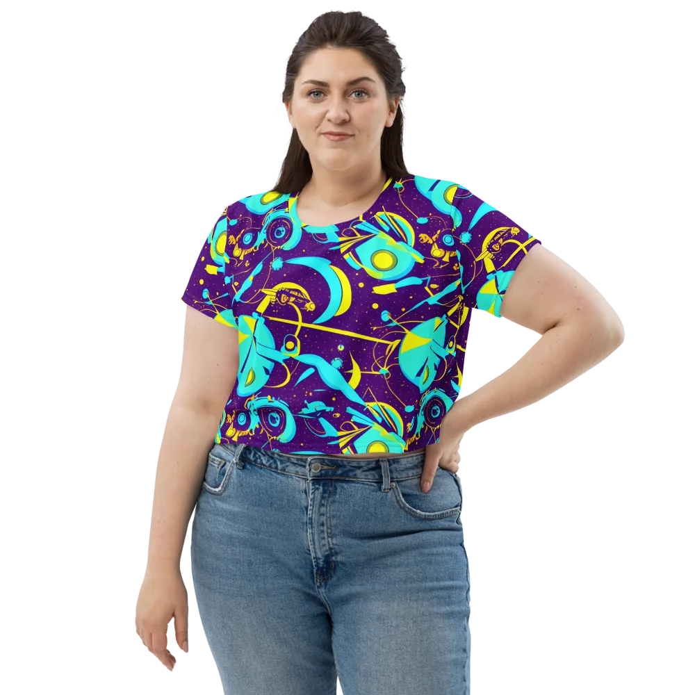 Azure Odyssey on Crop Tee — Front