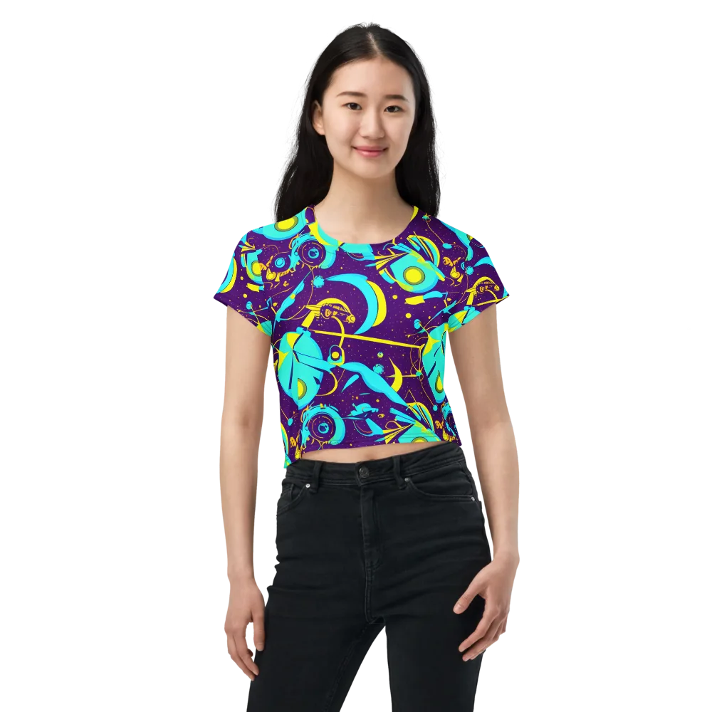 Azure Odyssey on Crop Tee — Front