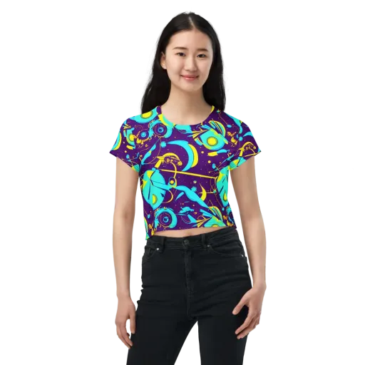 Azure Odyssey on a Crop Tee