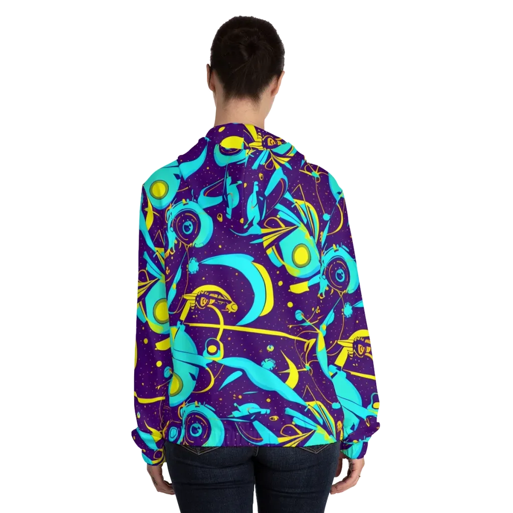 Azure Odyssey on Women's Full-Zip Hoodie — Back On Person