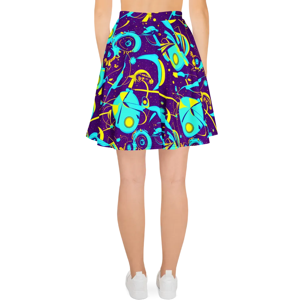 Azure Odyssey on Skater Skirt — Back