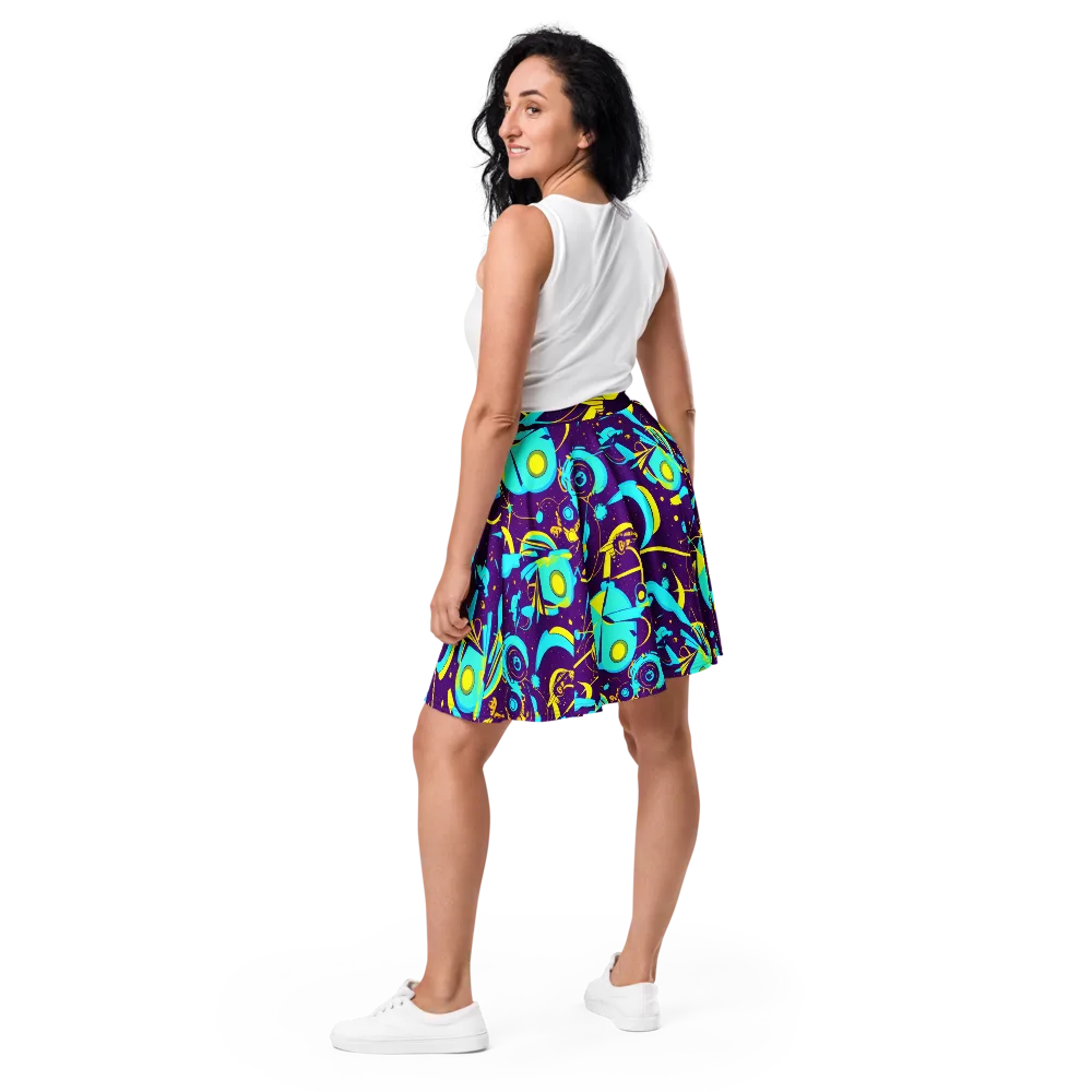 Azure Odyssey on Skater Skirt — Back