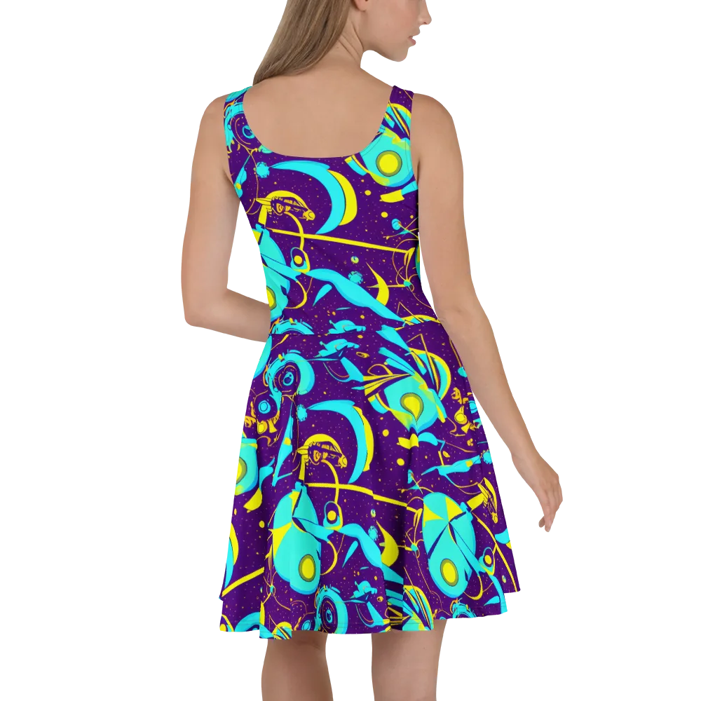 Azure Odyssey on Skater Dress — Back