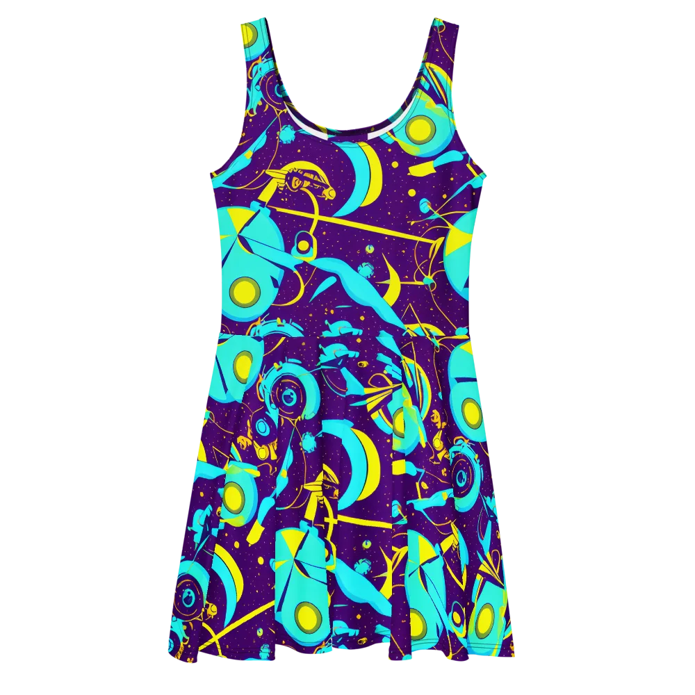 Azure Odyssey on Skater Dress — Front