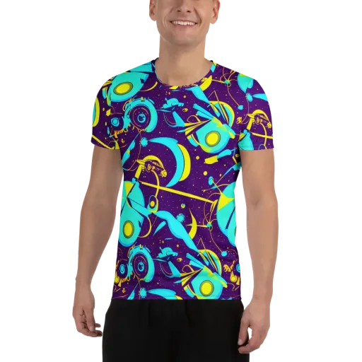 Azure Odyssey on a Men's Athletic T-Shirt