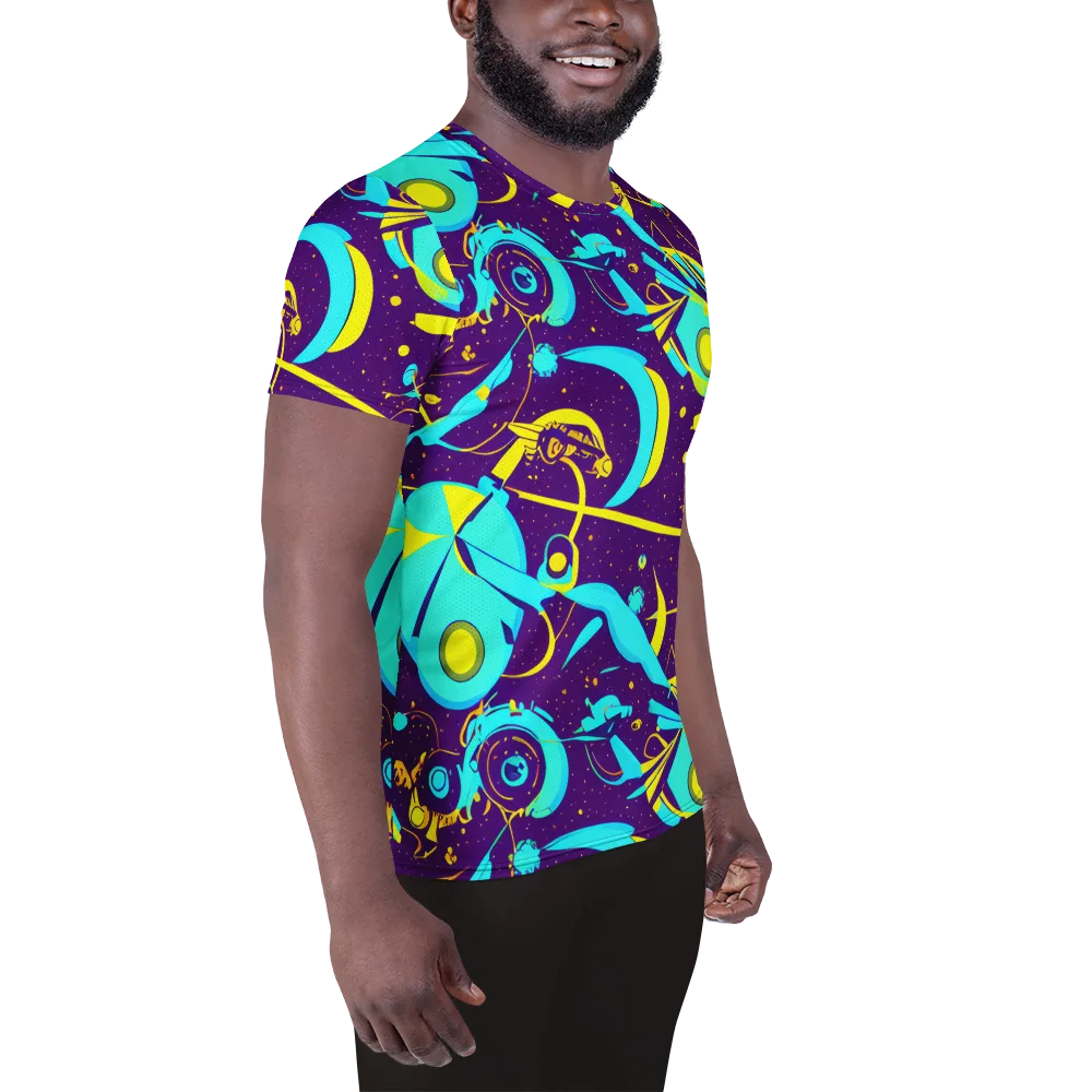 Azure Odyssey on Men's Athletic T-Shirt — Right