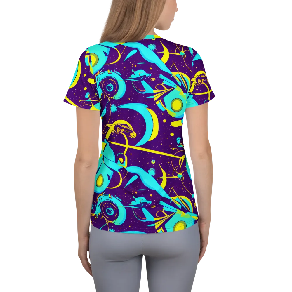 Azure Odyssey on Women's Athletic T-Shirt — Back
