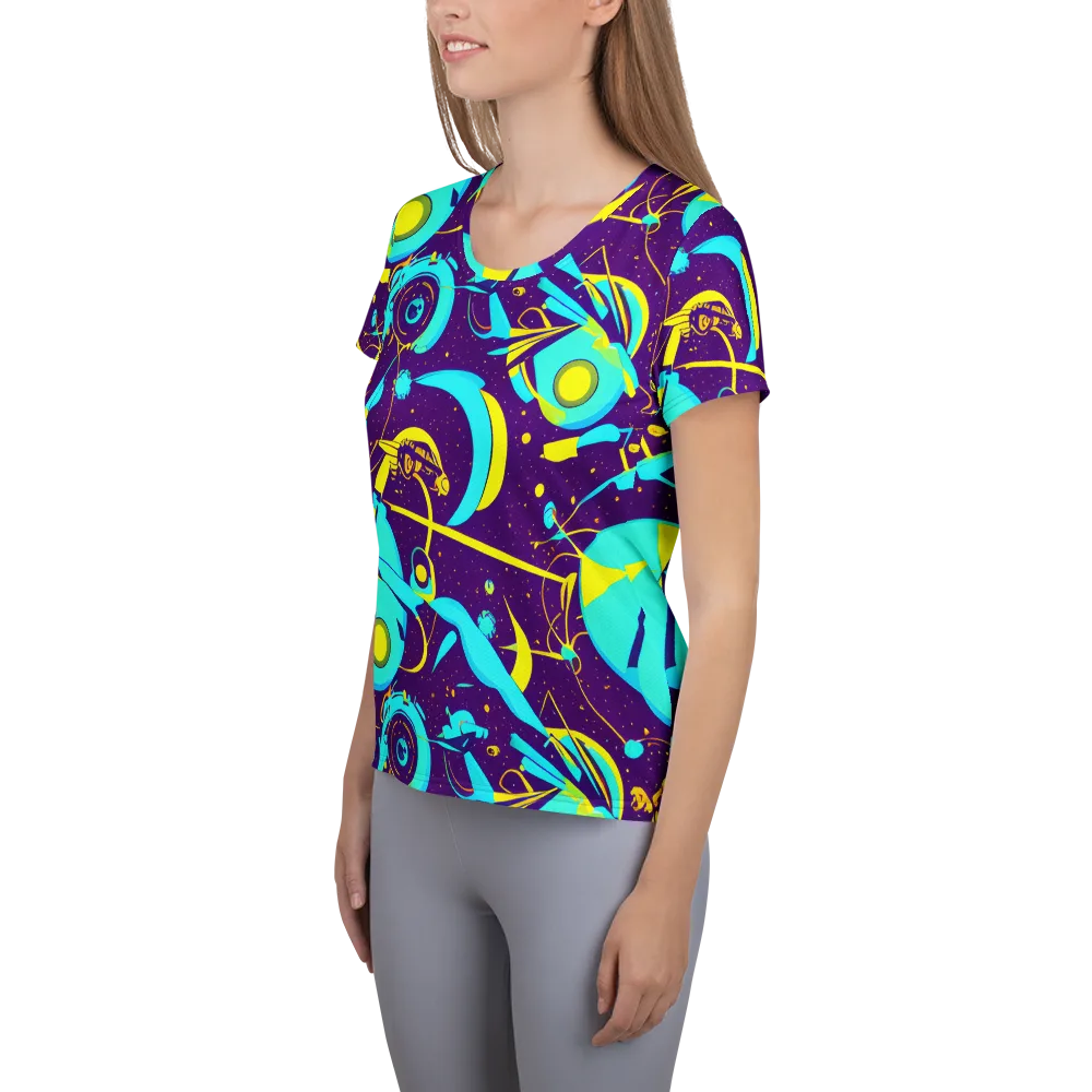 Azure Odyssey on Women's Athletic T-Shirt — Left