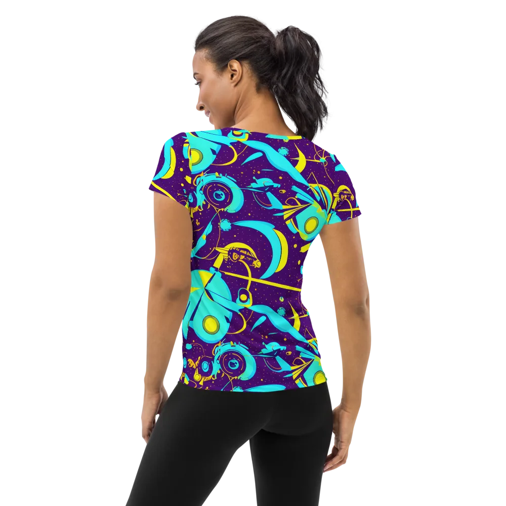 Azure Odyssey on Women's Athletic T-Shirt — Back