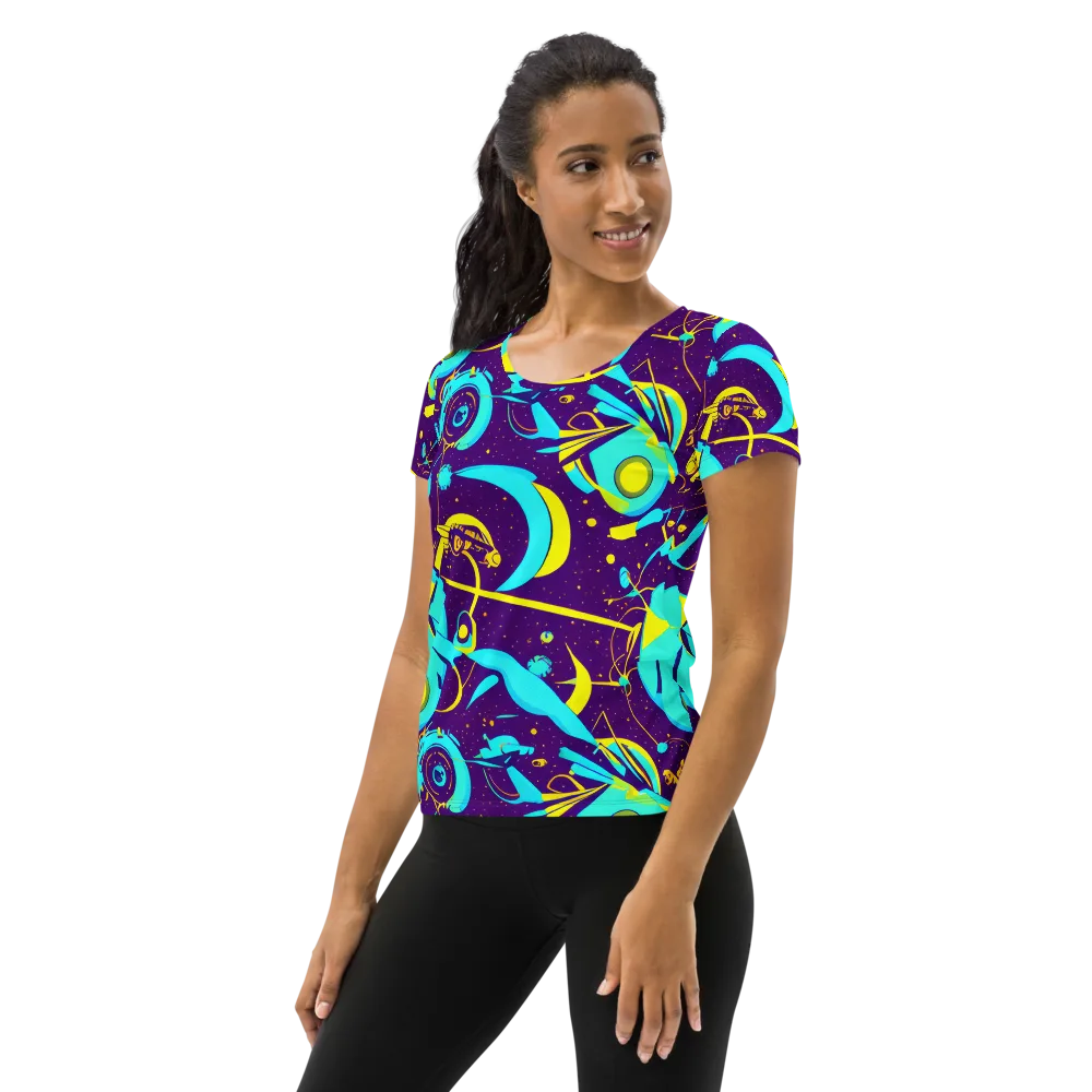 Azure Odyssey on Women's Athletic T-Shirt — Left