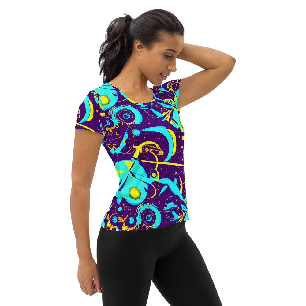 Azure Odyssey on Women's Athletic T-Shirt — Right