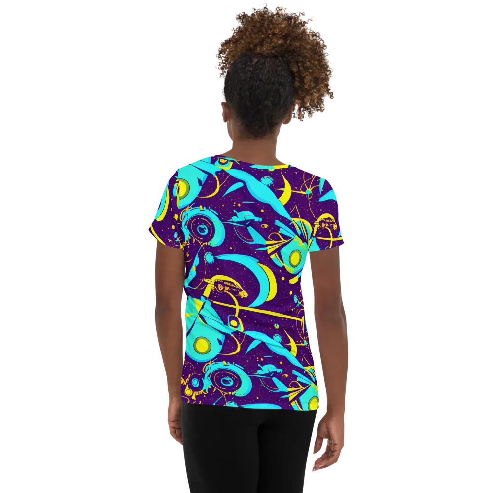 Azure Odyssey on Women's Athletic T-Shirt — Back