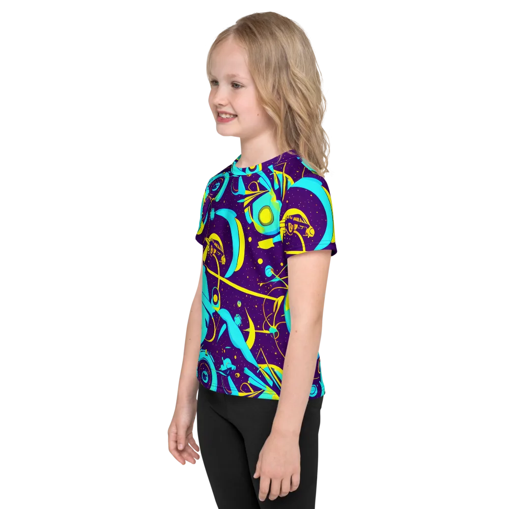 Azure Odyssey on Kids Crew Neck T-Shirt — Left