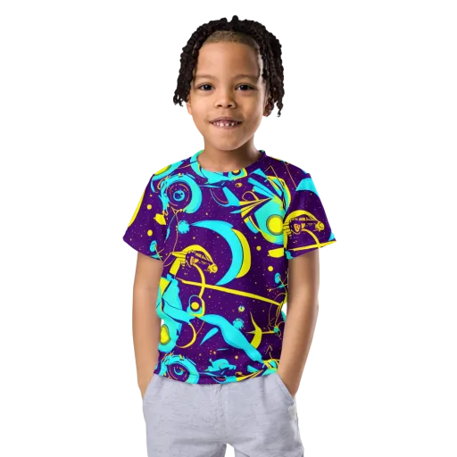Azure Odyssey on a Kids Crew Neck T-Shirt