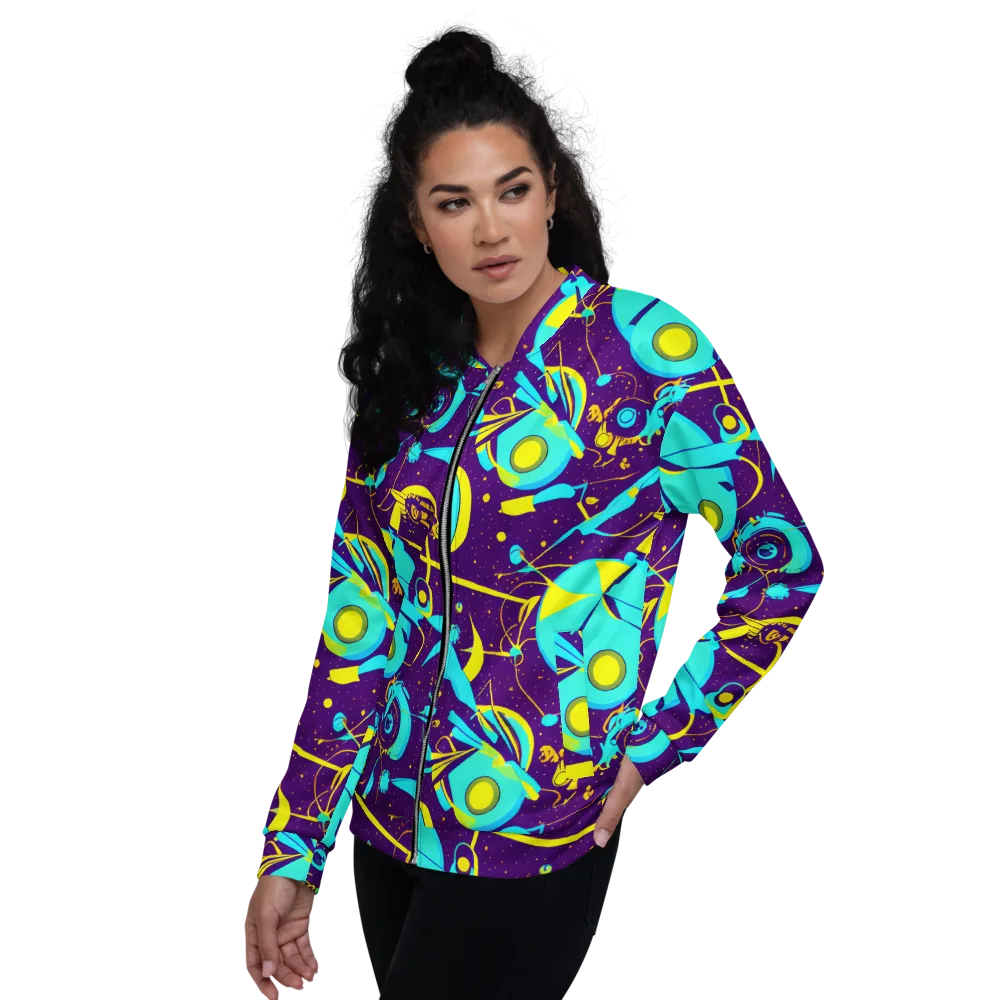 Azure Odyssey on Bomber Jacket — Left