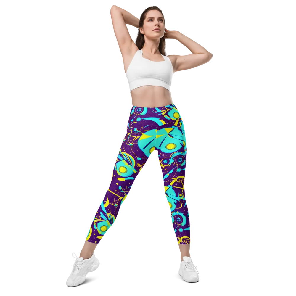 Azure Odyssey on Leggings with Pockets — Front