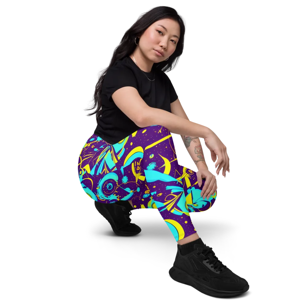 Azure Odyssey on Leggings with Pockets — Right Front