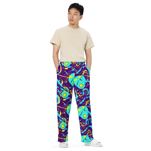 Azure Odyssey on a Wide-Leg Pants