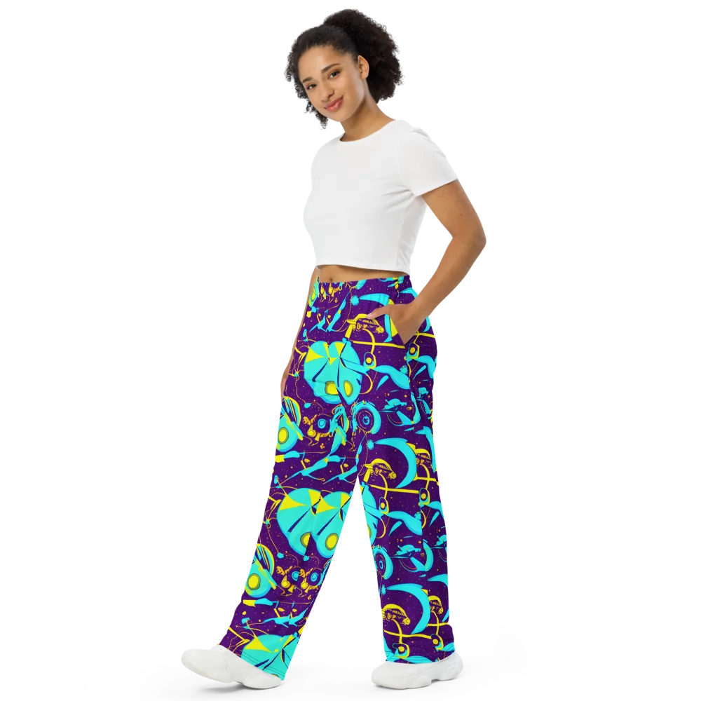Azure Odyssey on Wide-Leg Pants — Left Front