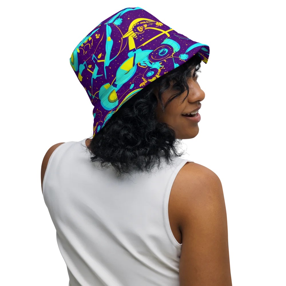 Azure Odyssey on Reversible Bucket Hat — Right Outside