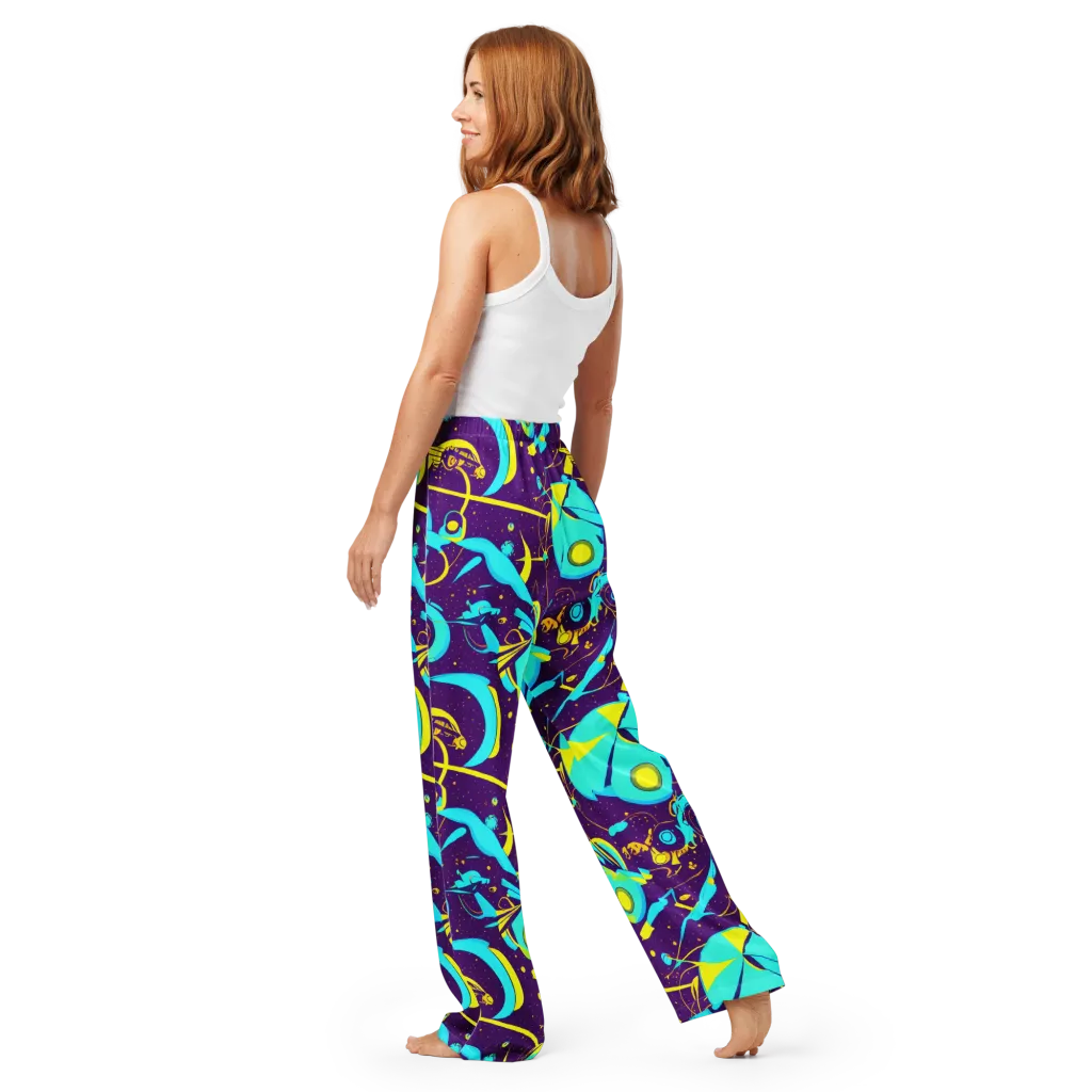 Azure Odyssey on Women's Pajama Pants — Back