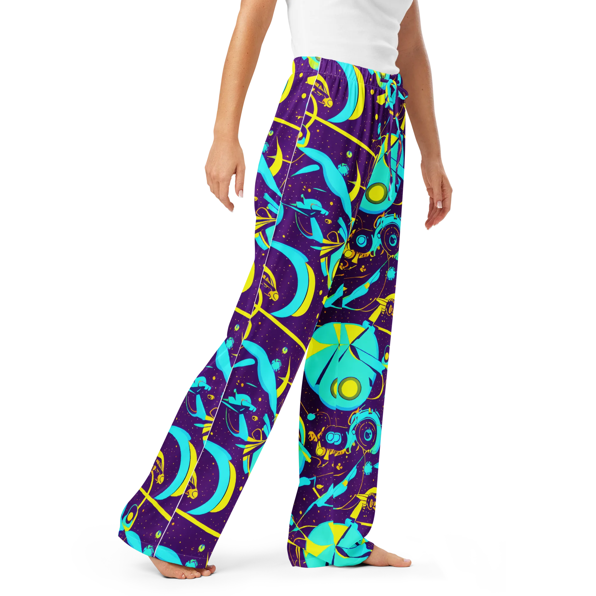 Azure Odyssey on Women's Pajama Pants — Right Front
