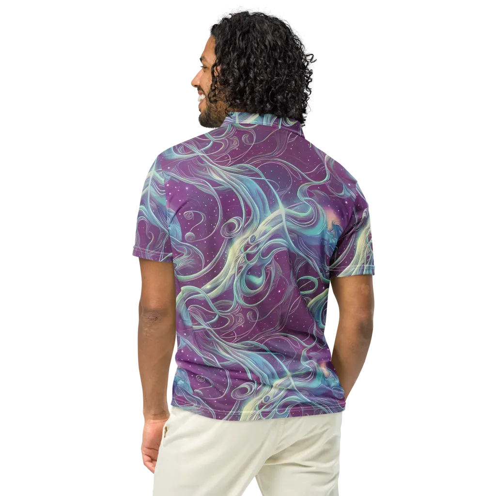 Morgan's Whirl on Men's Slim Fit Polo Shirt — Back