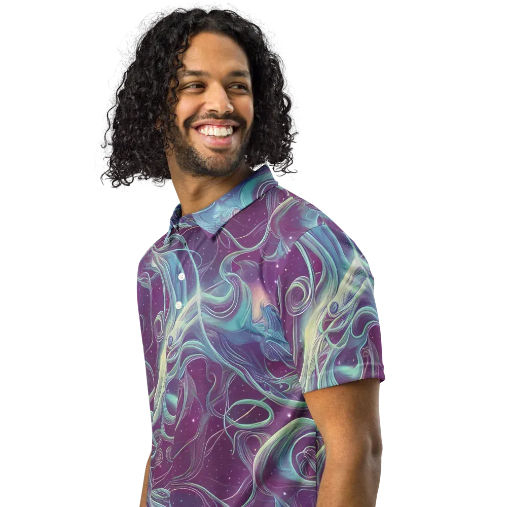 Morgan's Whirl on Men's Slim Fit Polo Shirt — Left Front