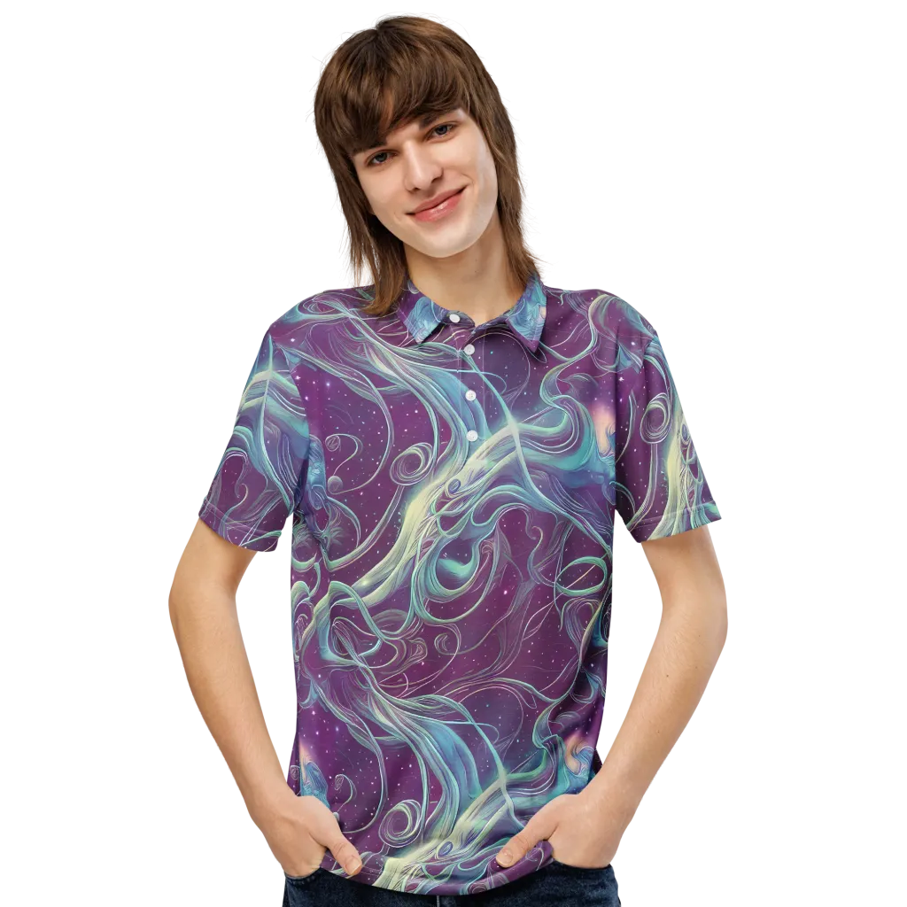 Morgan's Whirl on Men's Slim Fit Polo Shirt — Front