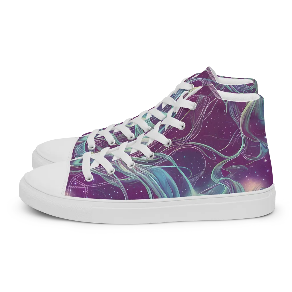 Morgan's Whirl on Men's High Top Canvas Shoes — Left