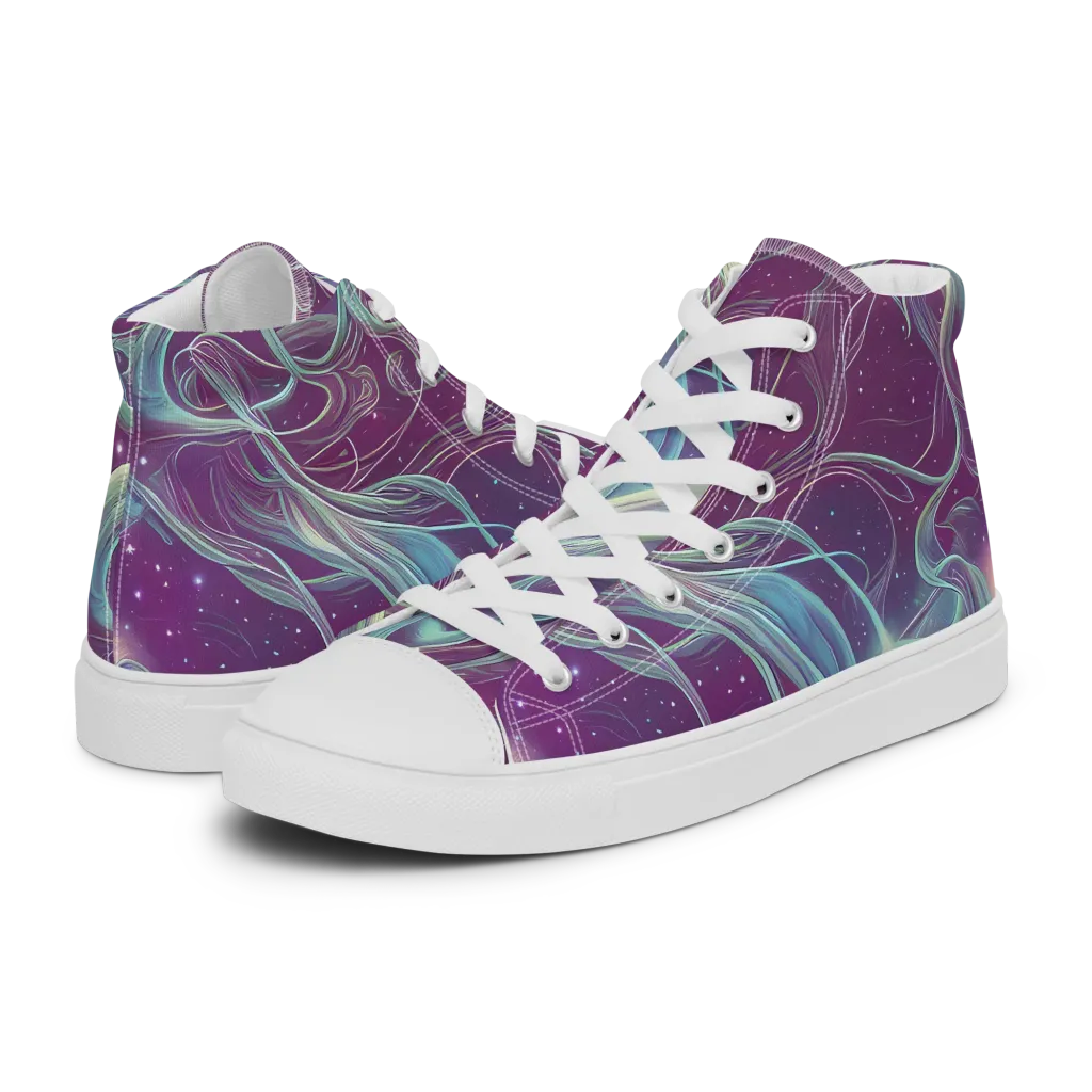 Morgan's Whirl on Men's High Top Canvas Shoes — Left