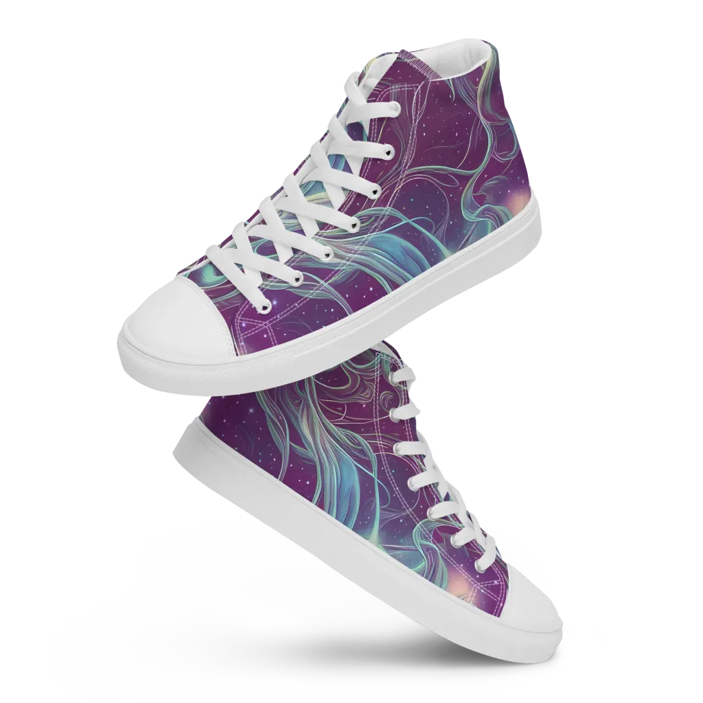 Morgan's Whirl on Men's High Top Canvas Shoes — Front