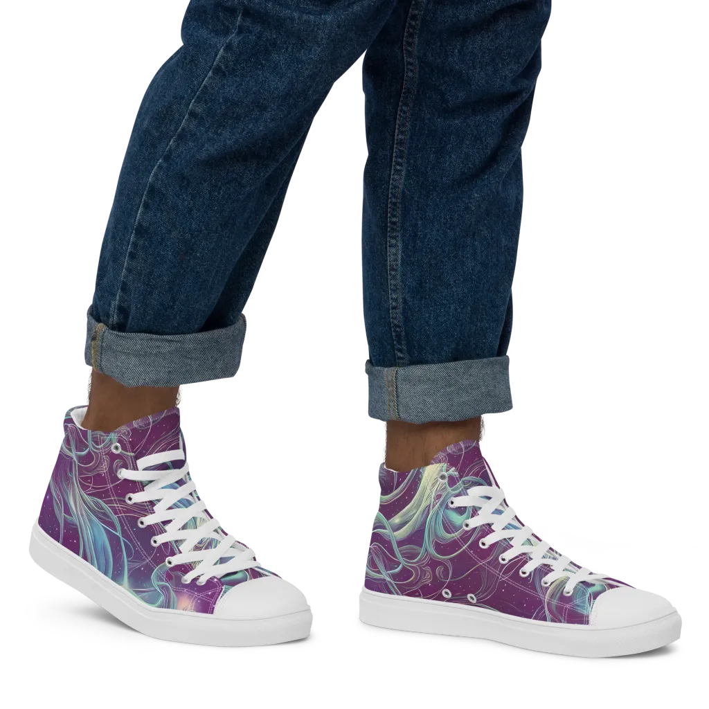 Morgan's Whirl on Men's High Top Canvas Shoes — Right