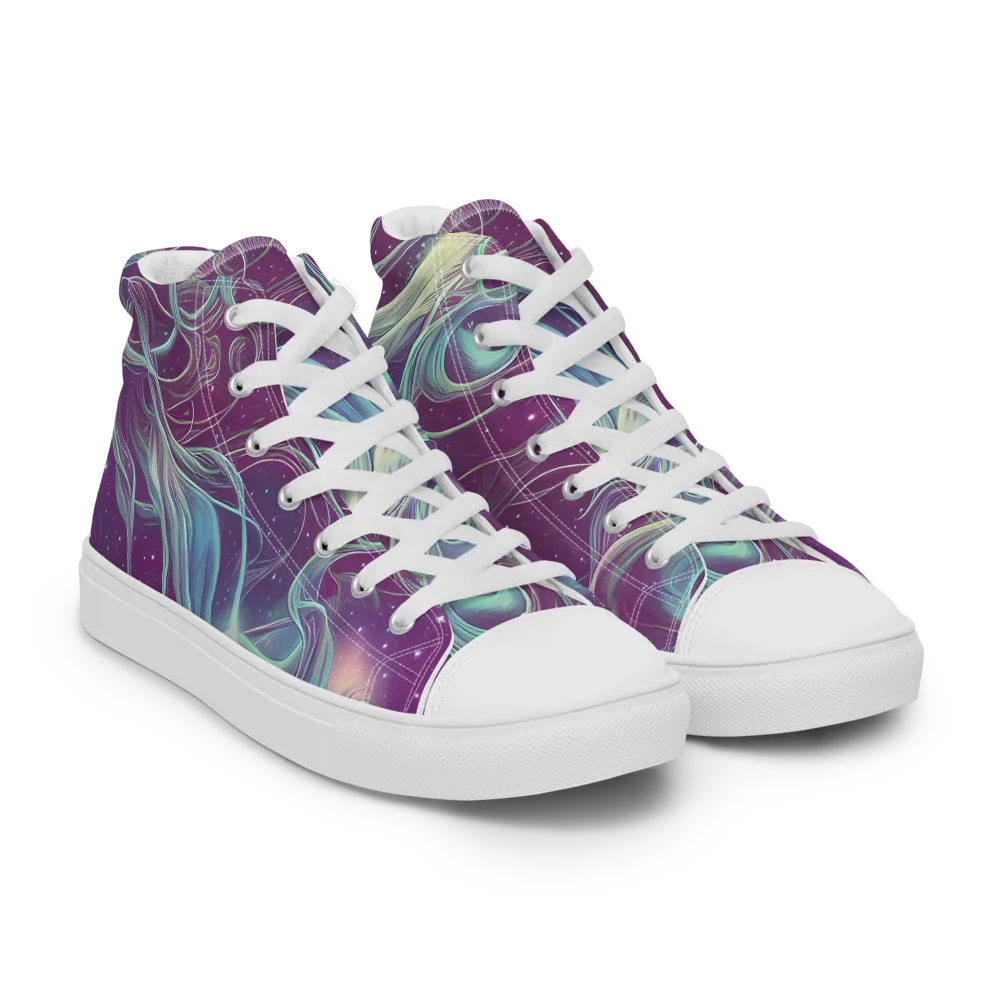 Morgan's Whirl on Women's High Top Canvas Shoes — Right Front