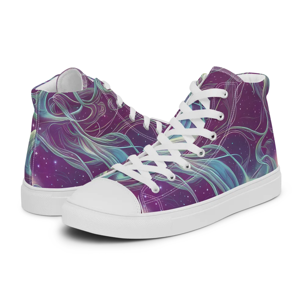 Morgan's Whirl on Women's High Top Canvas Shoes — Left