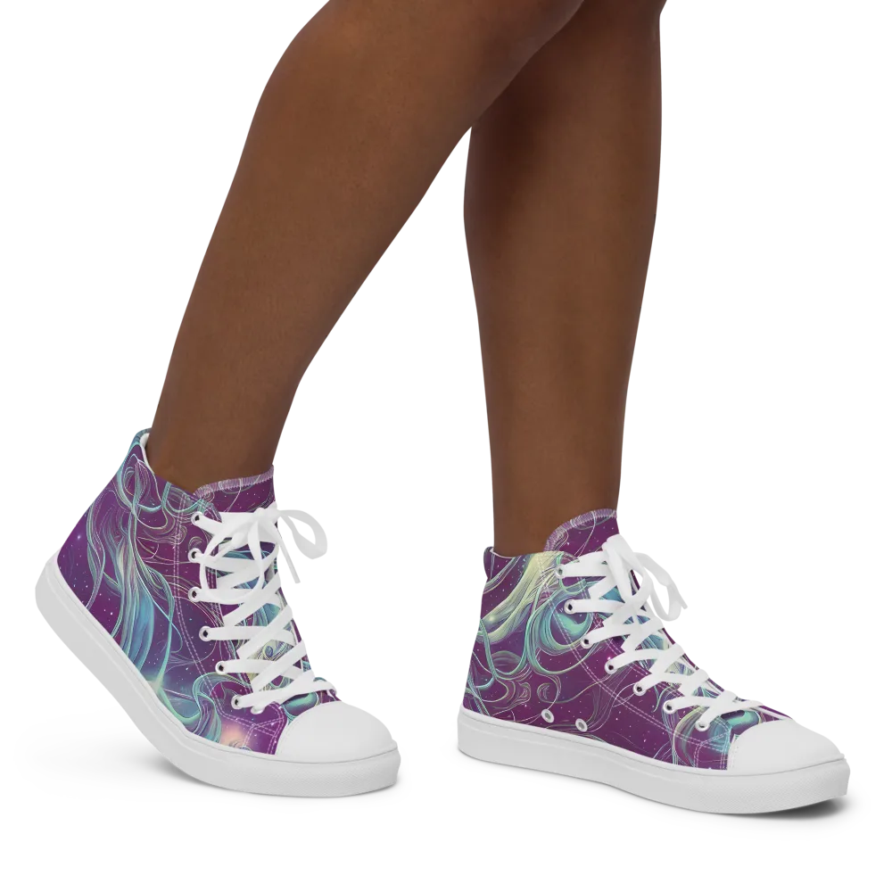 Morgan's Whirl on Women's High Top Canvas Shoes — Right