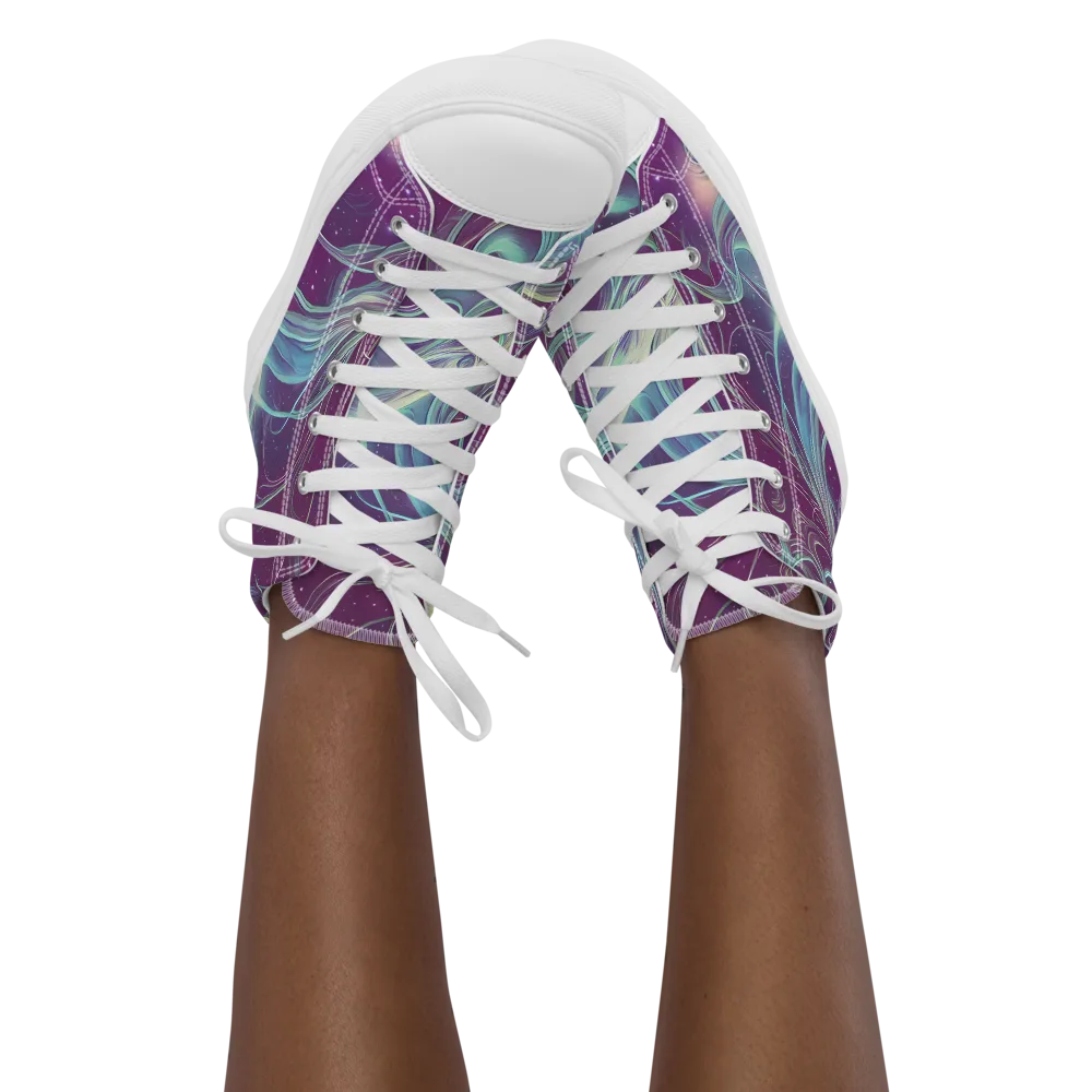 Morgan's Whirl on Women's High Top Canvas Shoes — Front