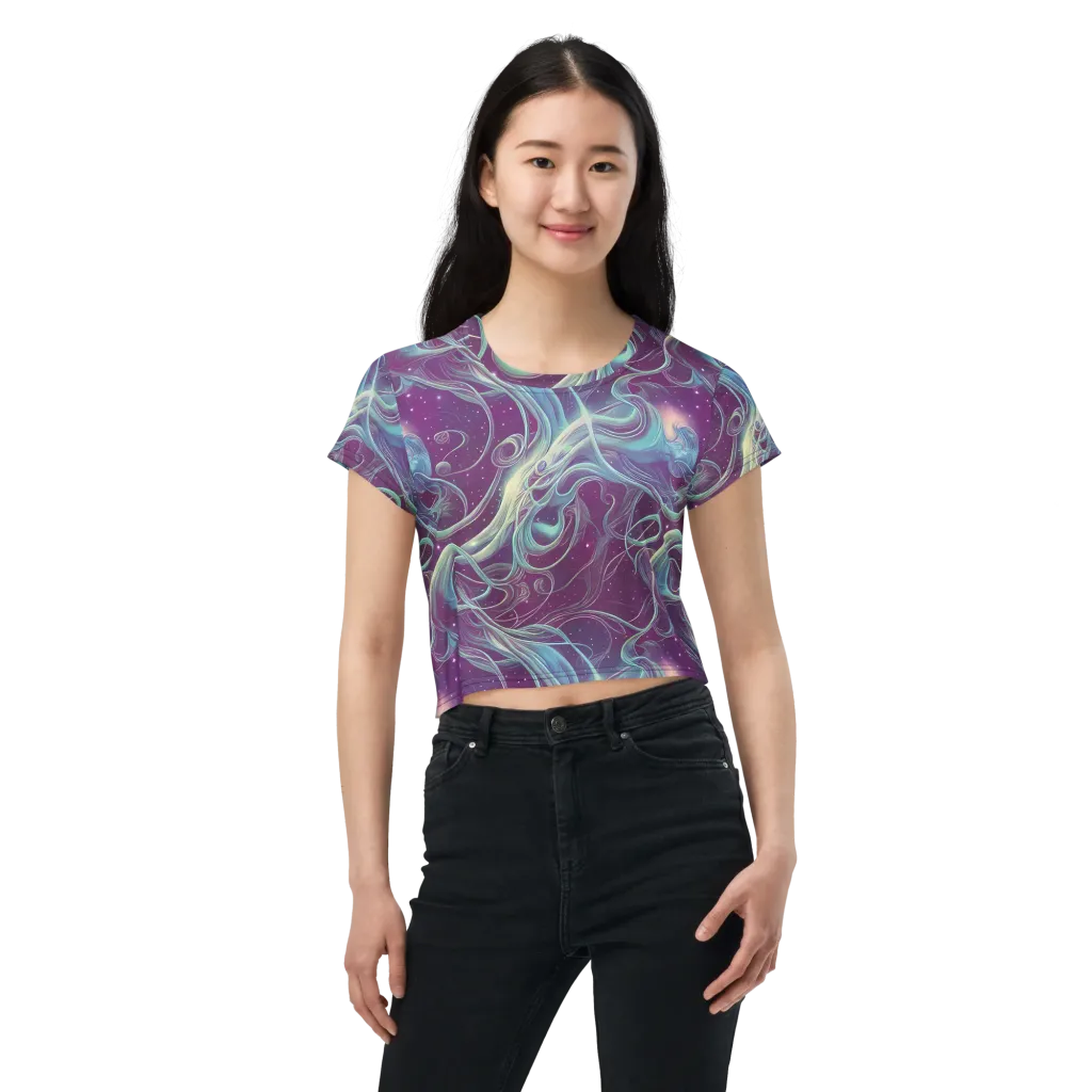 Morgan's Whirl on Crop Tee — Front