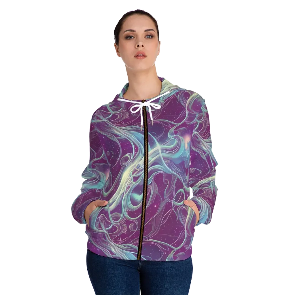Morgan's Whirl on Women's Full-Zip Hoodie — Front On Person