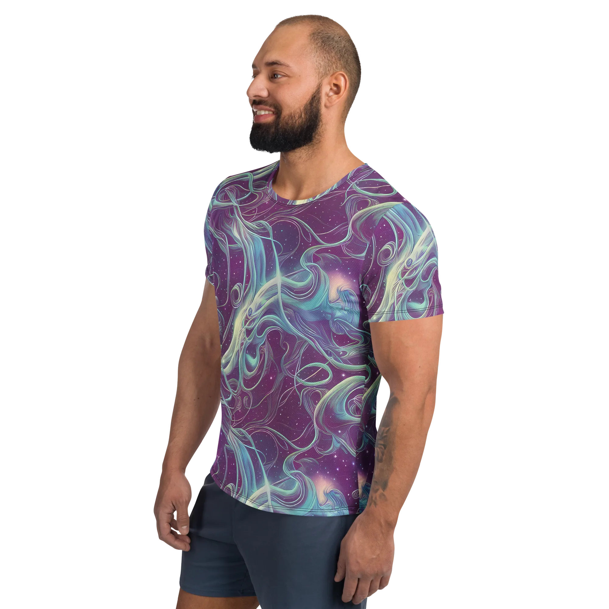 Morgan's Whirl on Men's Athletic T-Shirt — Left