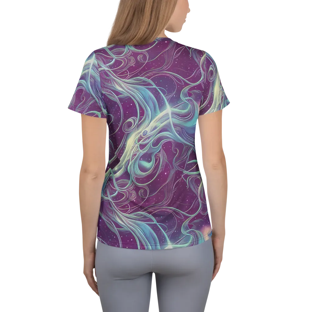 Morgan's Whirl on Women's Athletic T-Shirt — Back