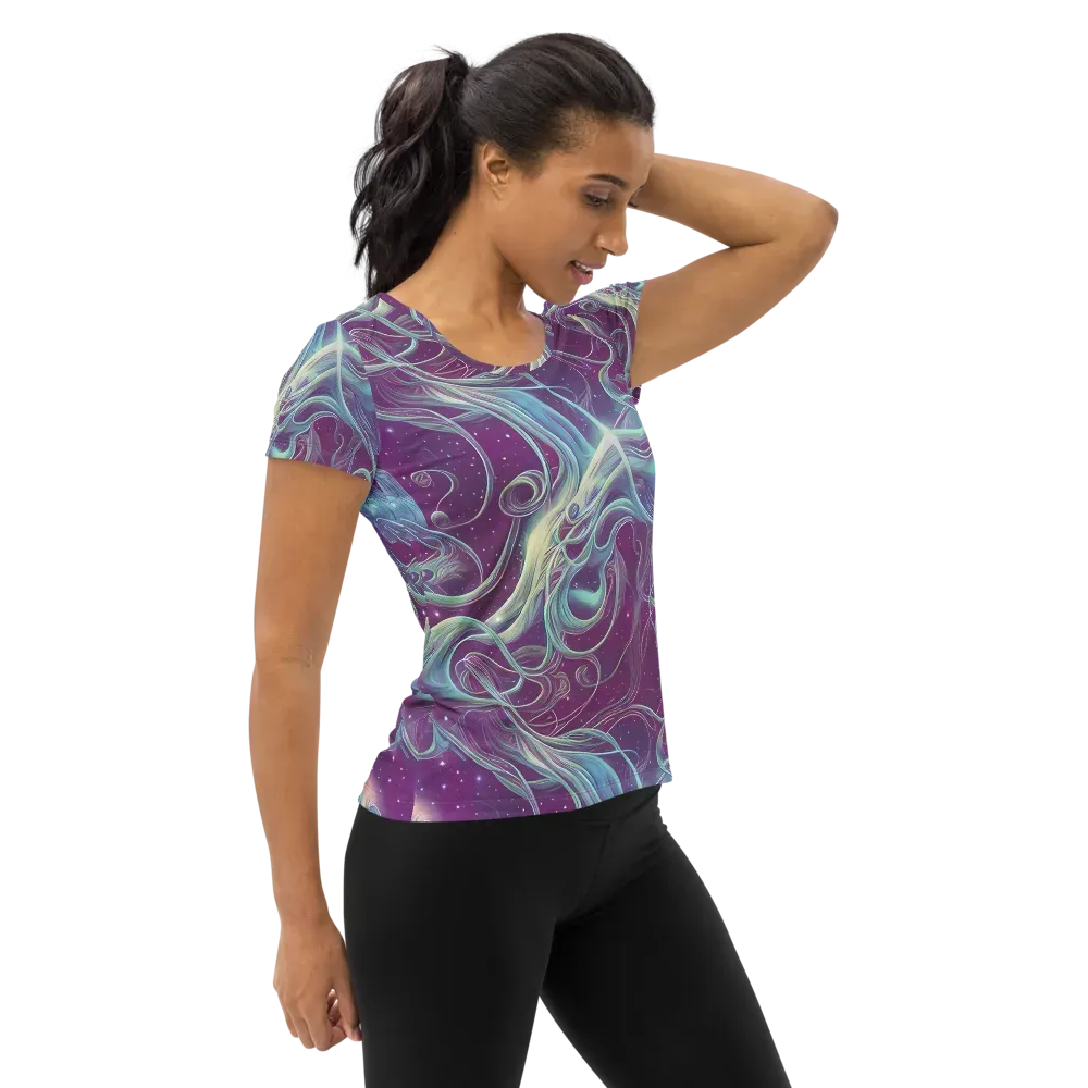 Morgan's Whirl on Women's Athletic T-Shirt — Right