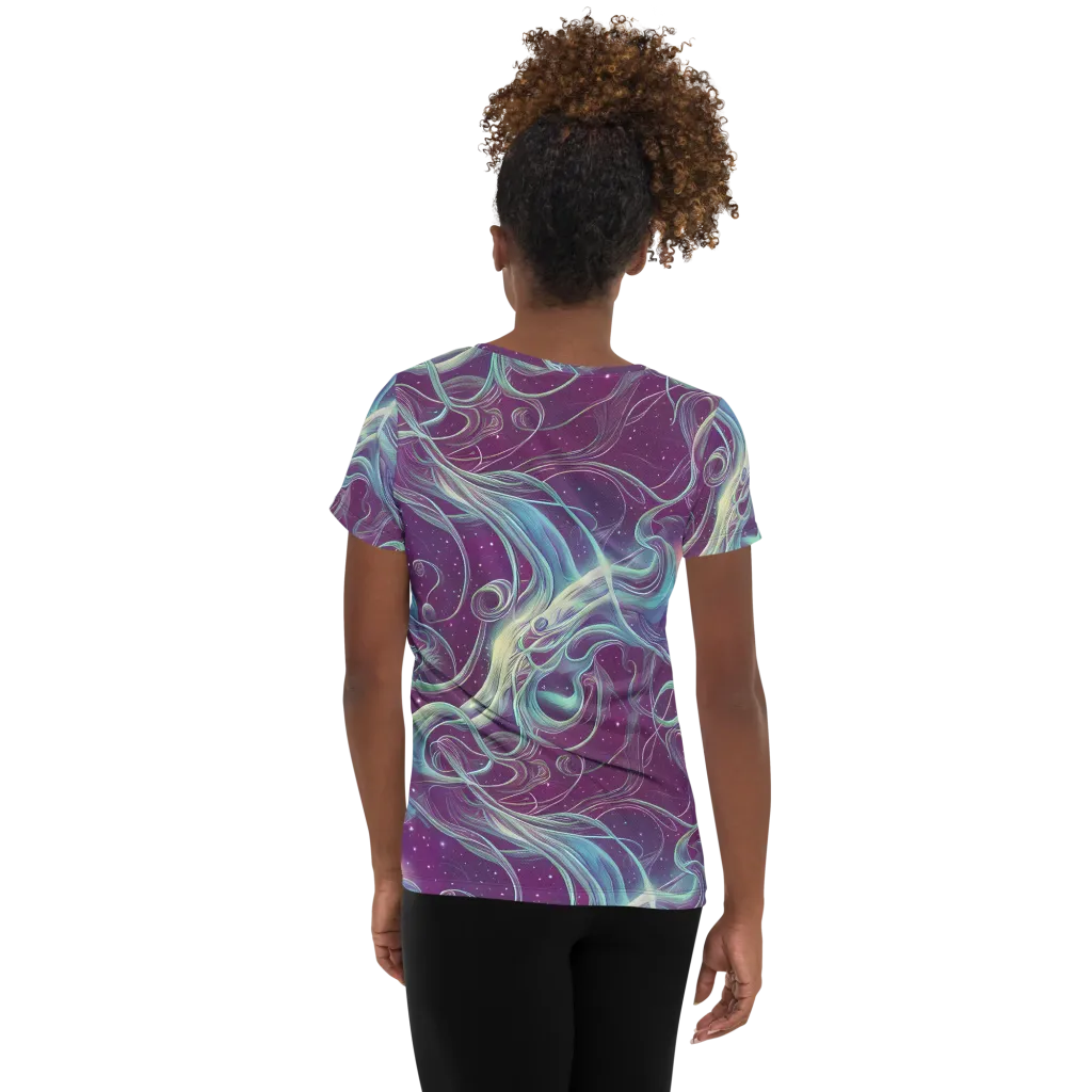 Morgan's Whirl on Women's Athletic T-Shirt — Back