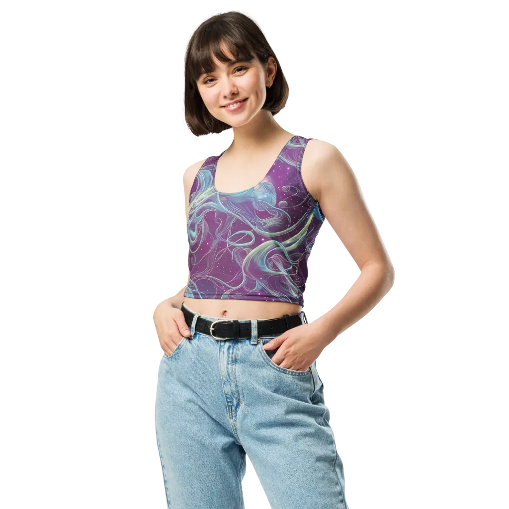 Morgan's Whirl on Crop Top — Front